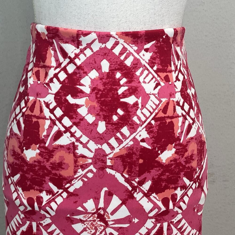 INC International Concepts Pink and White Printed Midi Pencil Skirt - Picture 2 of 7